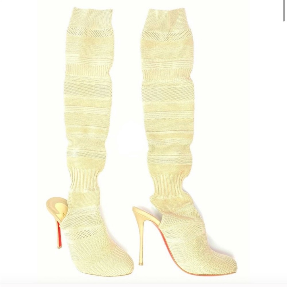 Christian Louboutin- sock boots, thigh high
